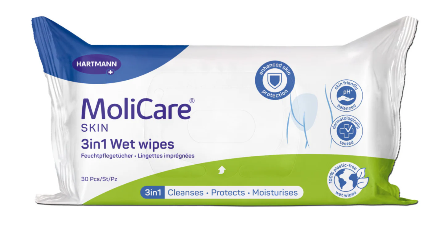 MoliCare Skin 3-in-1 Wet Wipes | Pack of 30