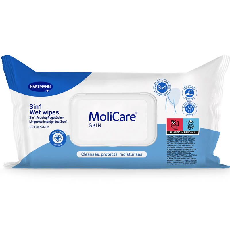 MoliCare Skin 3-in-1 Wet Wipes | Pack of 50 - Image 3