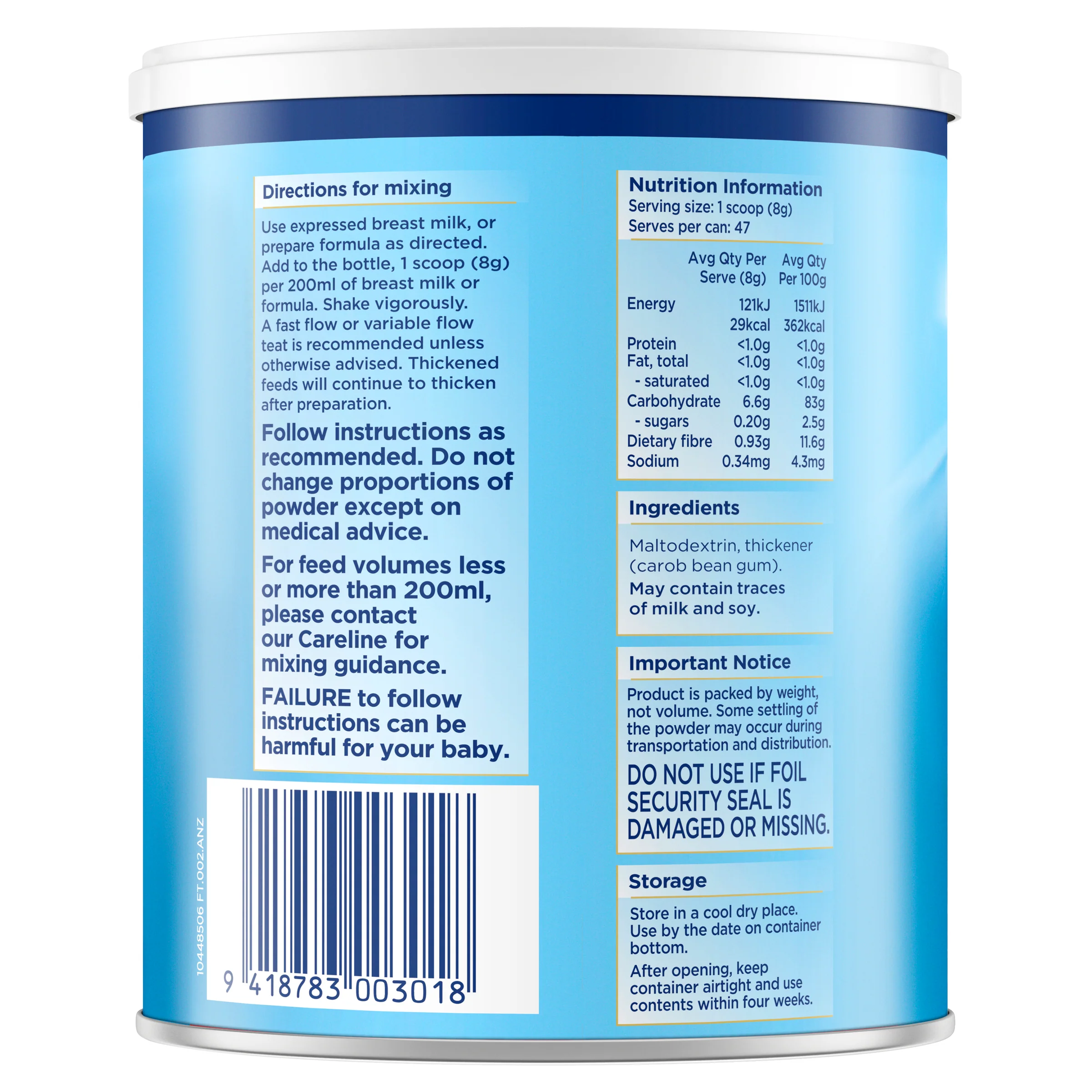 Aptamil Feed Thickner 380g Tin - Image 3