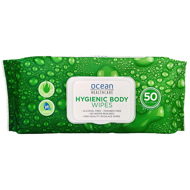 Ocean Healthcare Hygienic Body Wipes, 50 pack