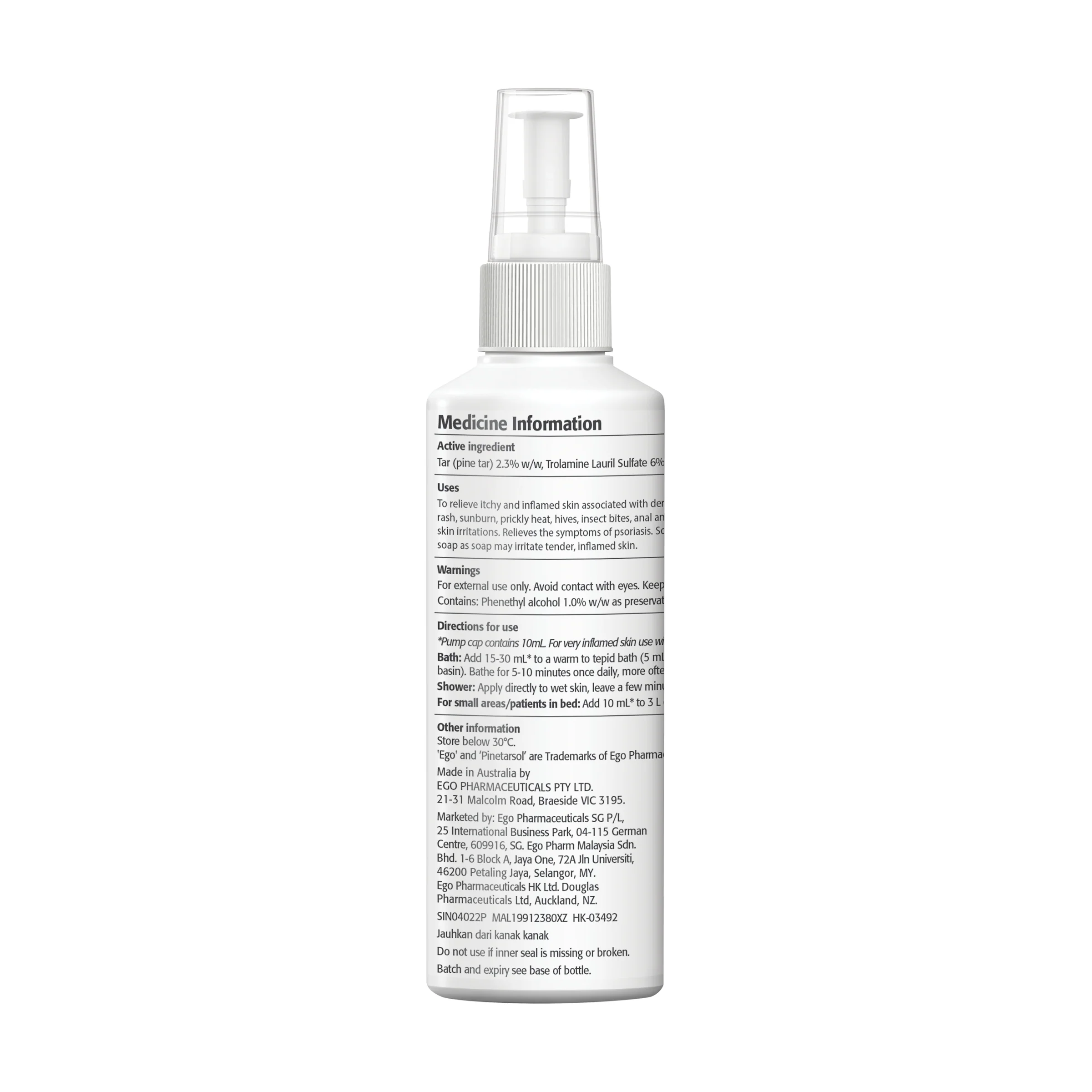 Pinetarsol Solution Spray Bottle 200mL - Image 2