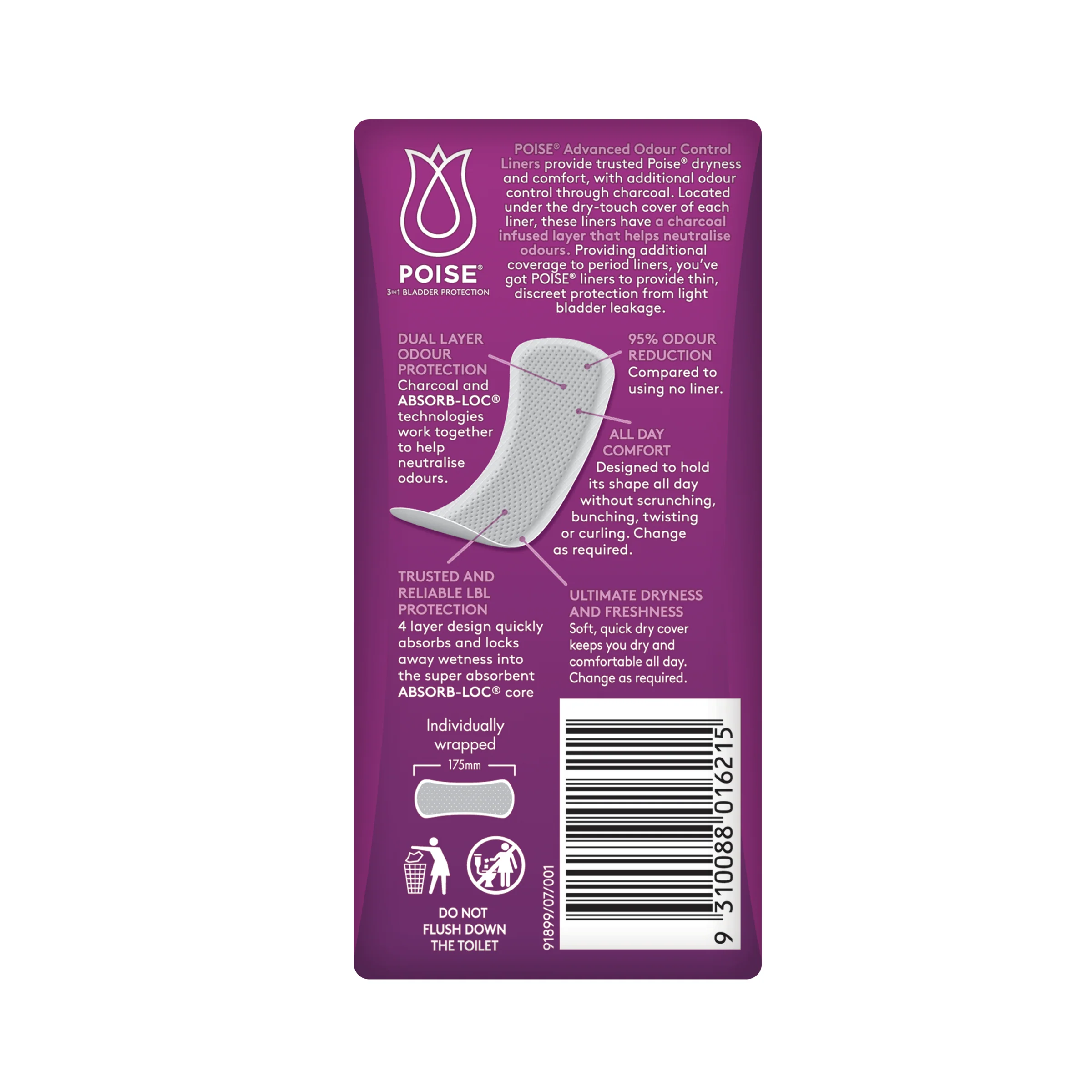 Poise Light Liner with Charcoal 25mL | Pack of 22 - Image 2