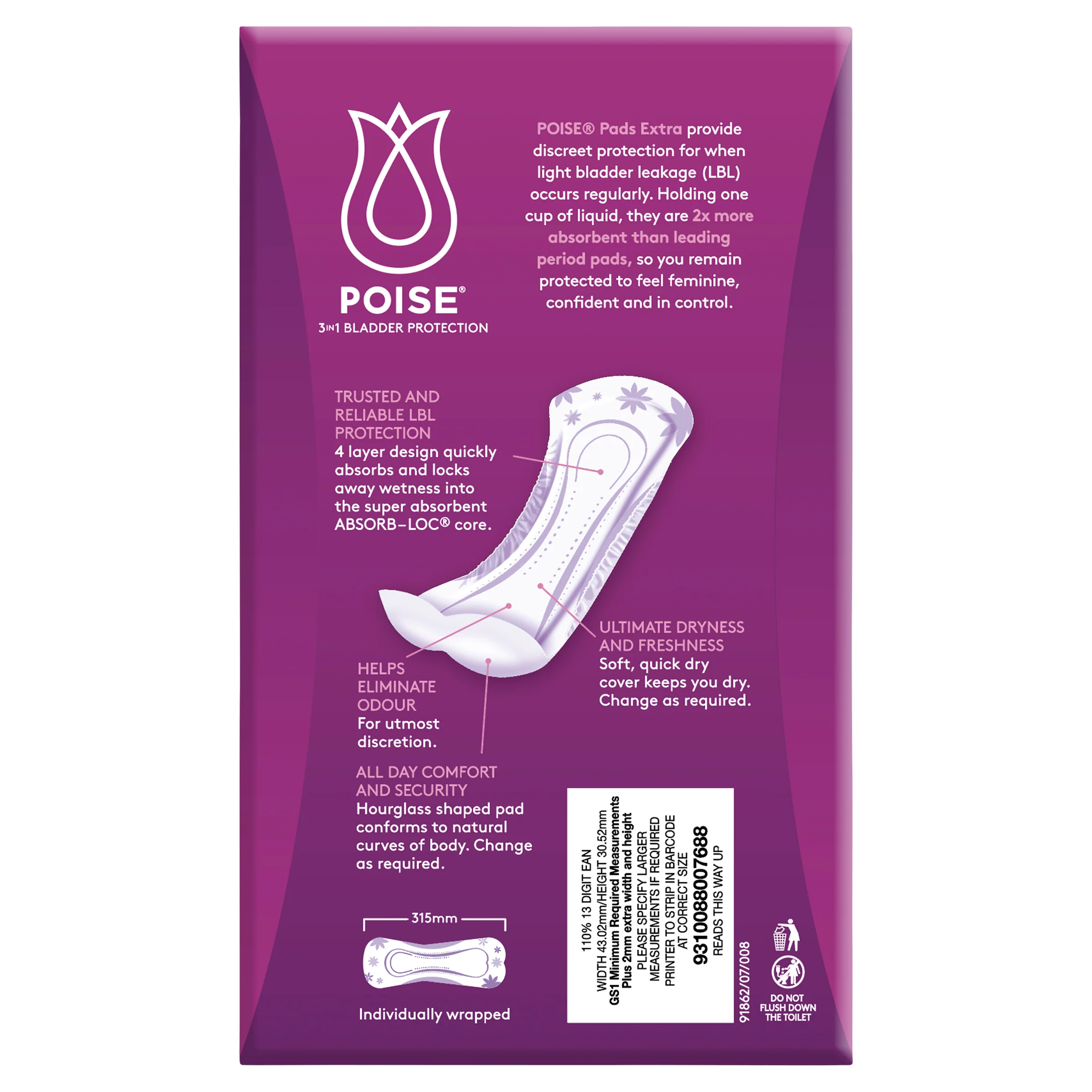 Poise Pads Extra | 12 per packet - Image 3