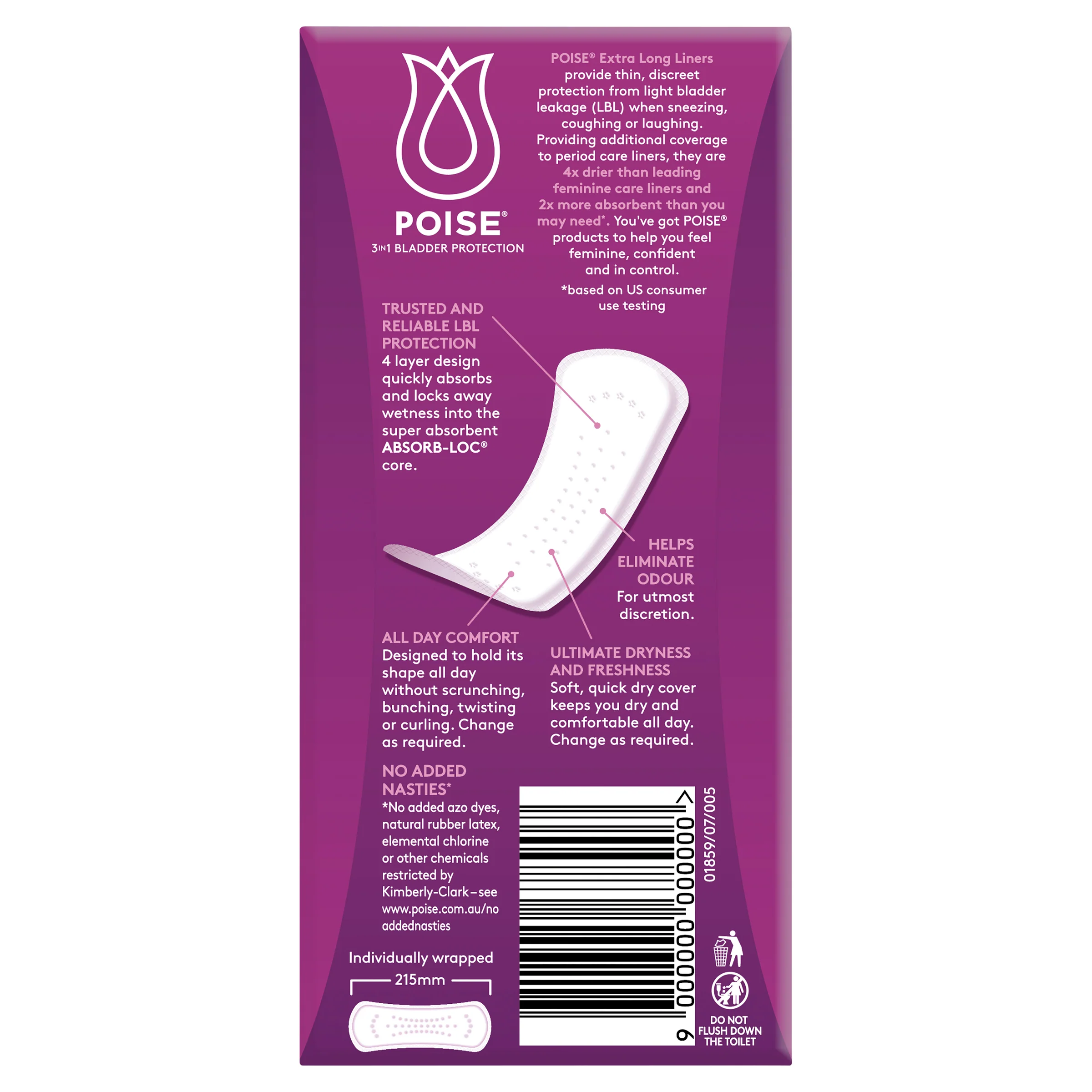 Poise Pads Extra Long Liners | 22 per packet - Image 3