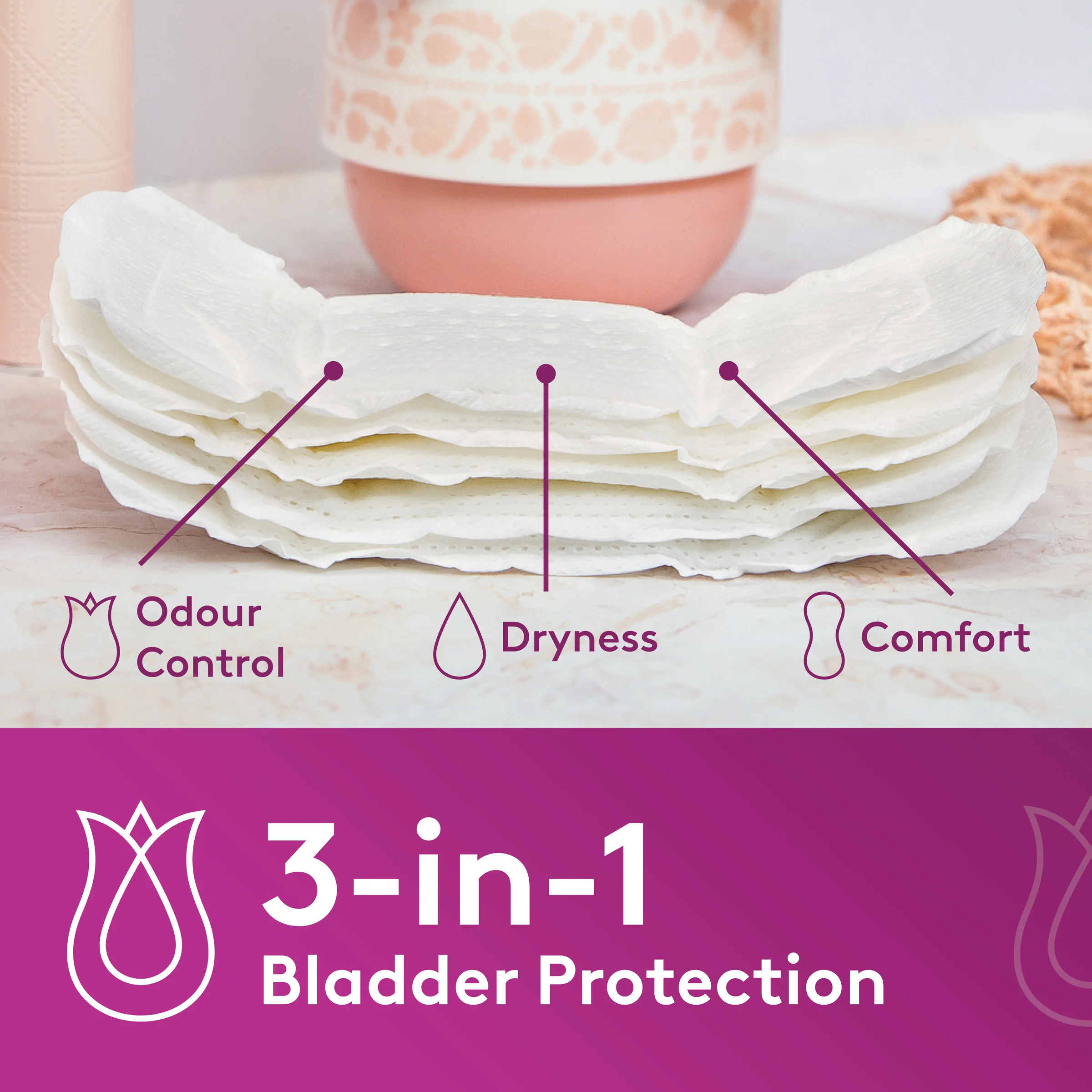 Poise Pads Extra Long Liners | 22 per packet - Image 6