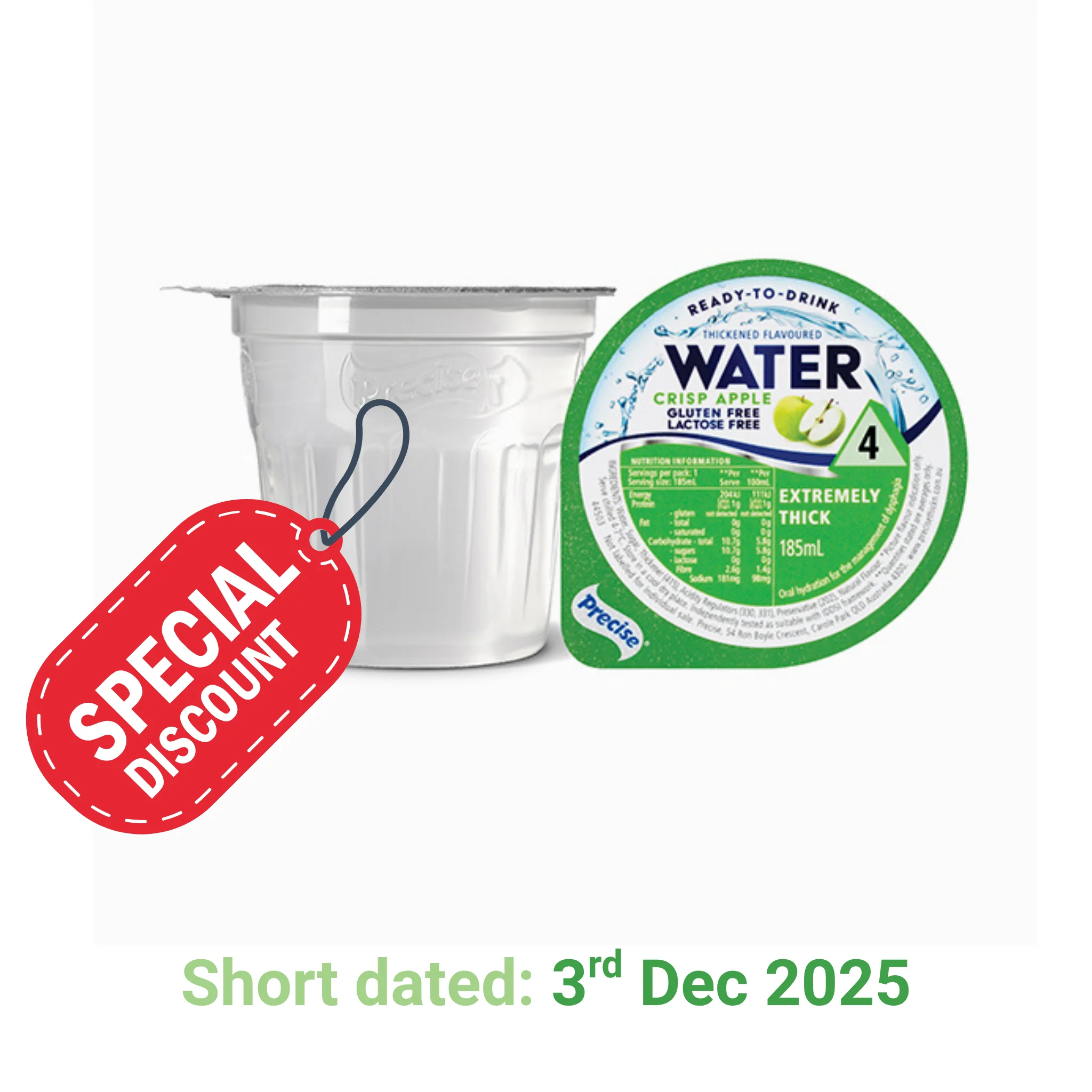 Precise Ready-To-Drink Extremely Thick/Level 4 Water 185mL Cups | Carton of 12 - Image 4