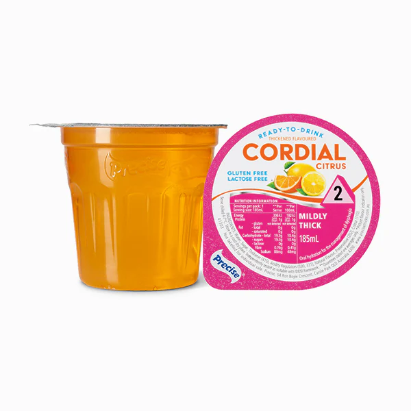 Precise Ready-To-Drink Mildly Thick/Level 2 Cordial 185mL Cups | Carton of 12 - Image 4