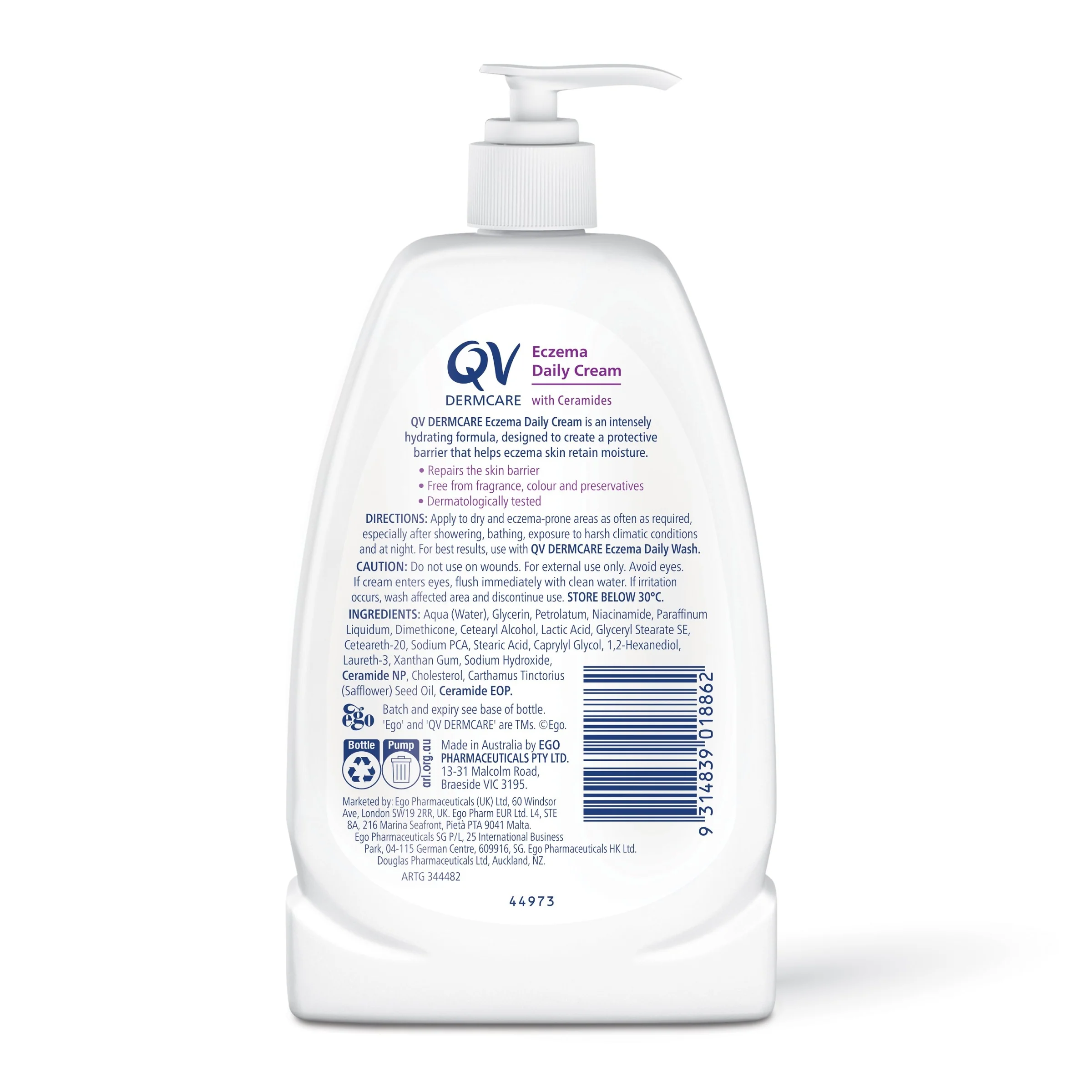 QV Dermcare Eczema Daily Cream Pump Bottle - Image 2