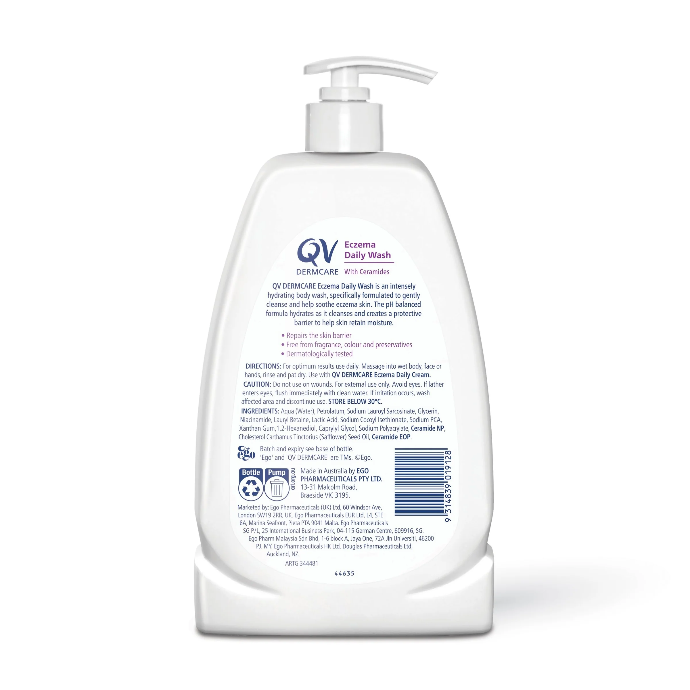 QV Dermcare Eczema Daily Wash Pump Bottle - Image 6