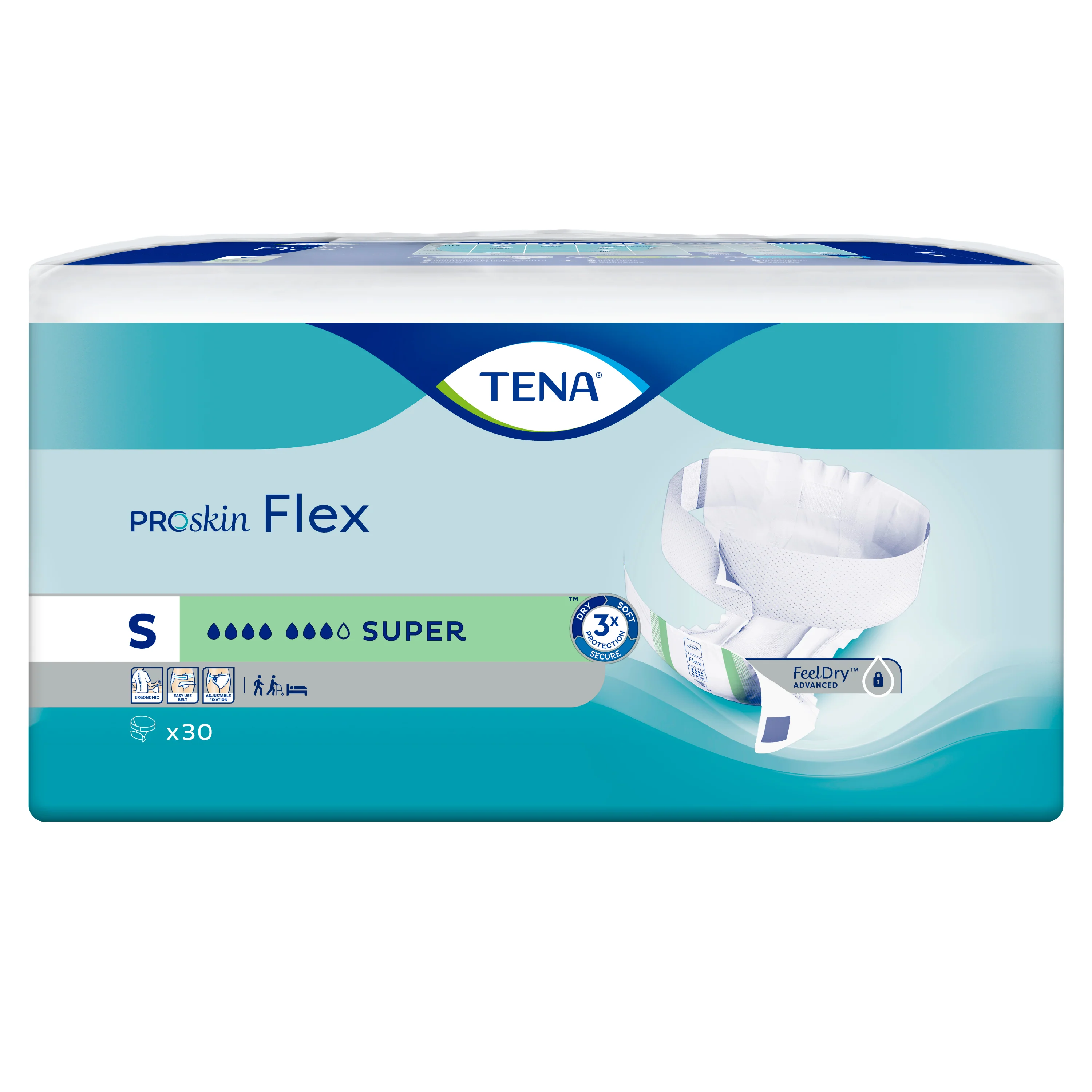 TENA Flex PROskin Super Belted Incontinence Brief | Pack of 30