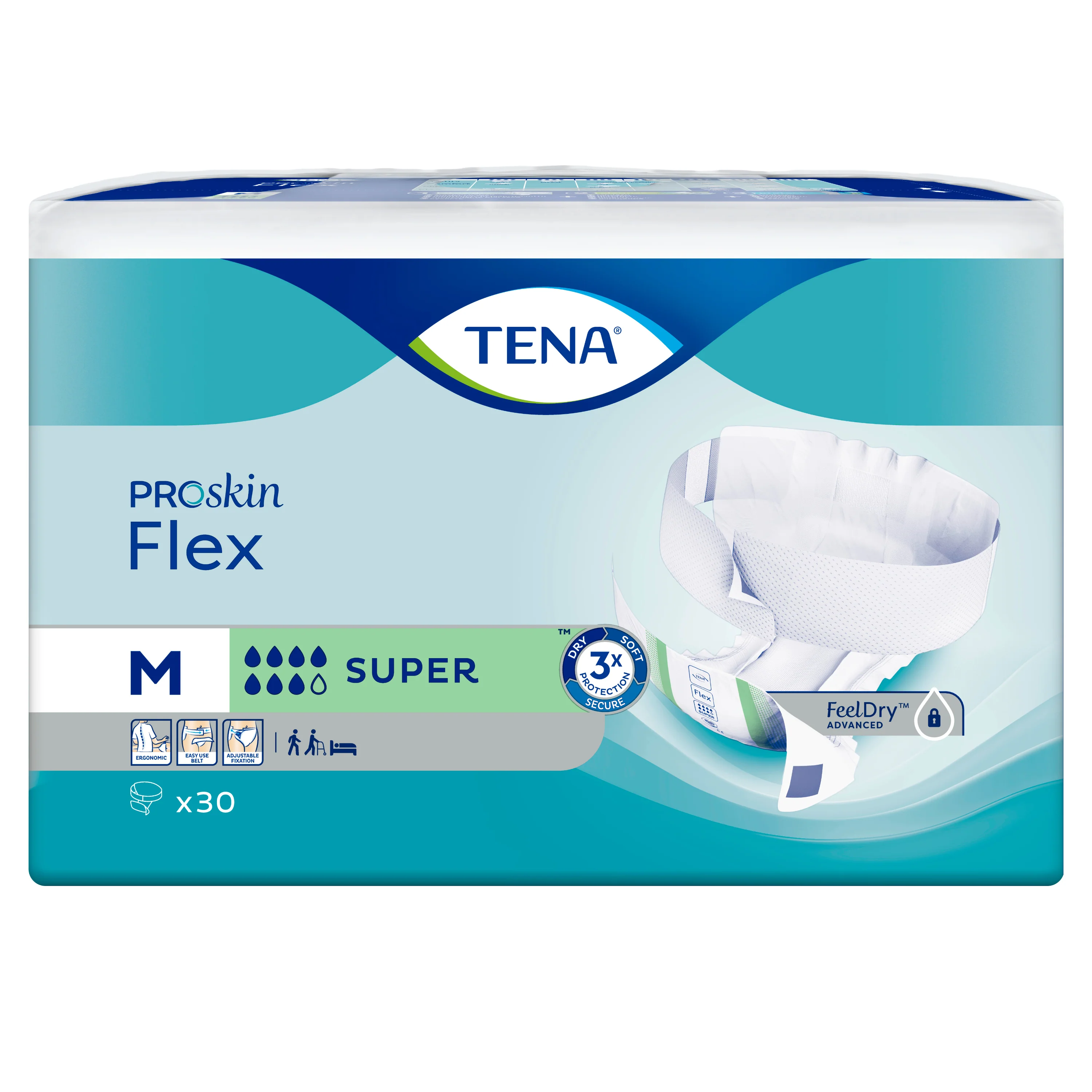 TENA Flex PROskin Super Belted Incontinence Brief | Pack of 30 - Image 2