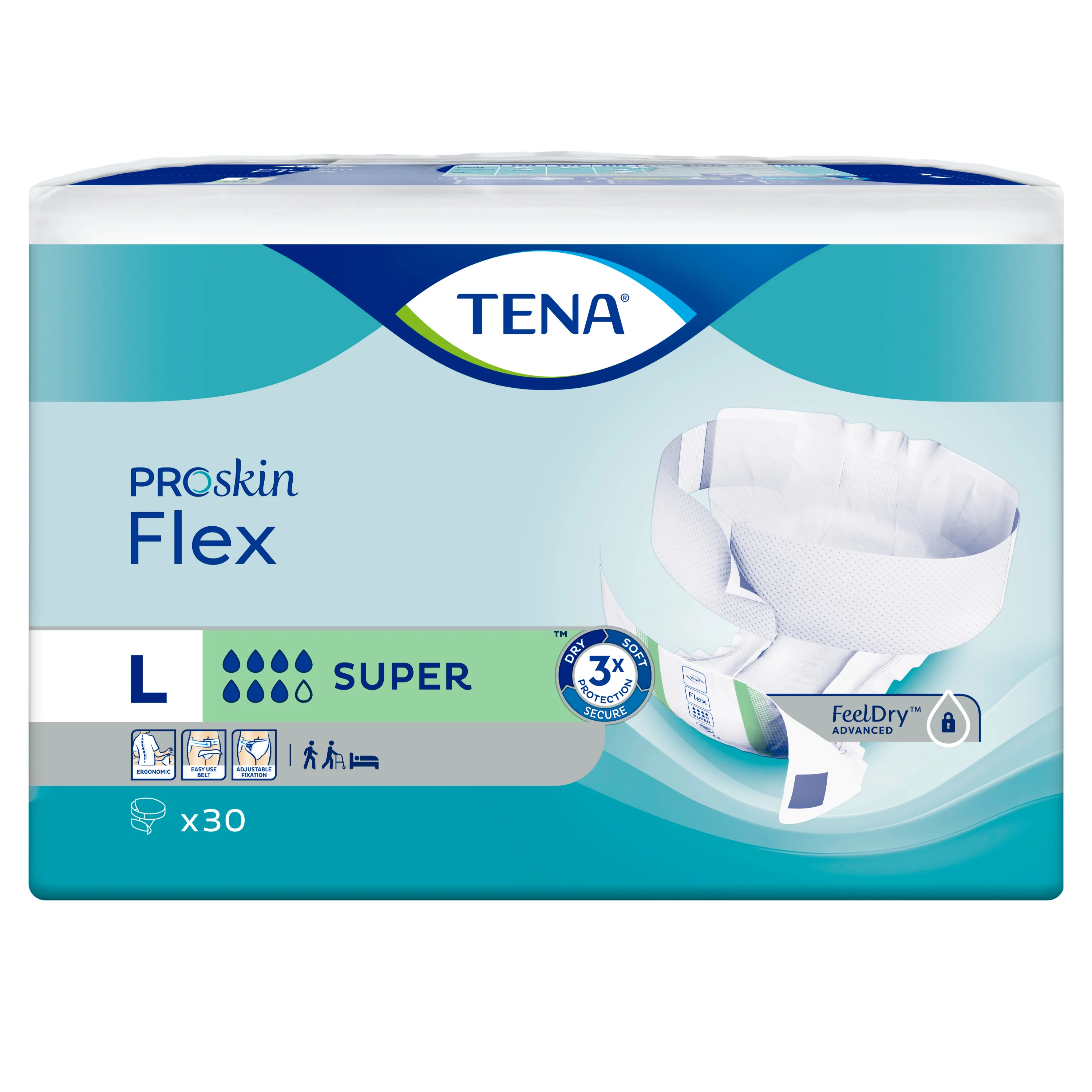 TENA Flex PROskin Super Belted Incontinence Brief | Pack of 30 - Image 3
