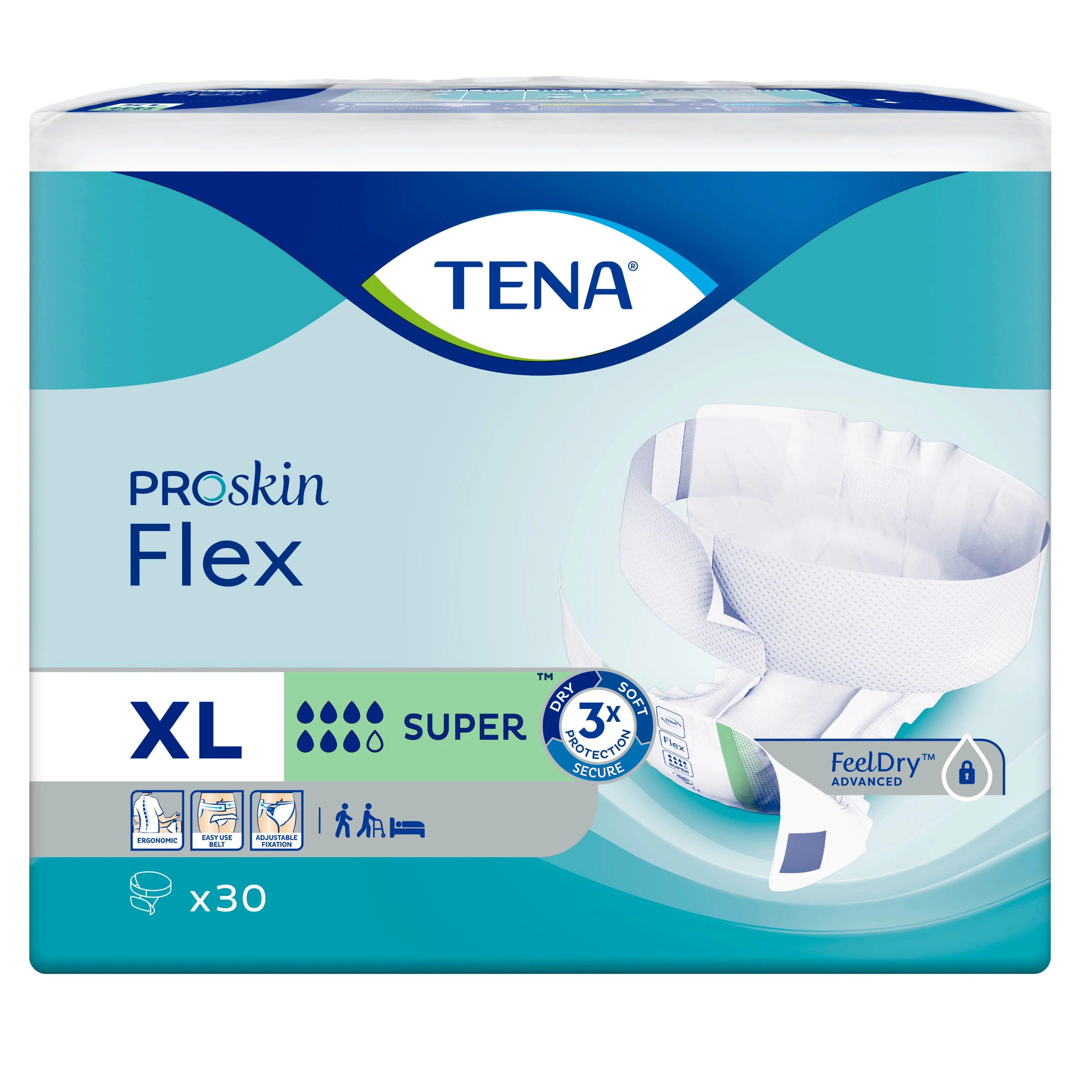 TENA Flex PROskin Super Belted Incontinence Brief | Pack of 30 - Image 4