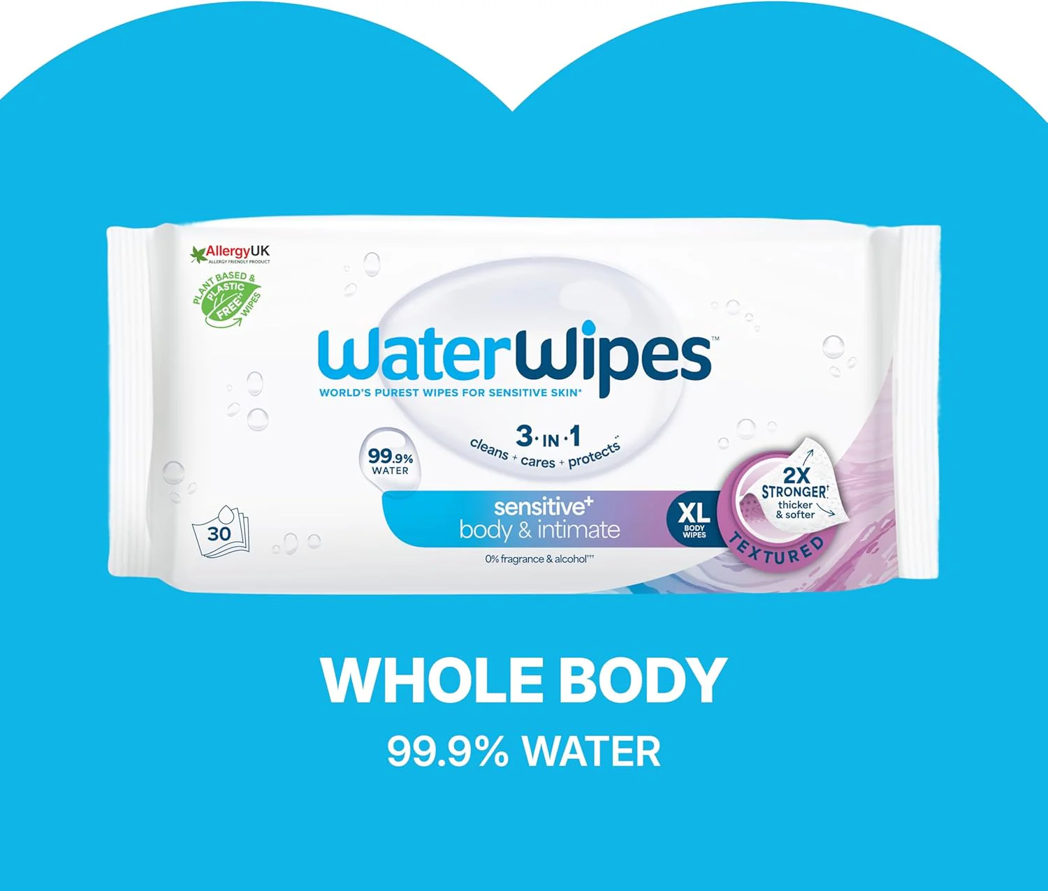 WaterWipes XL Adult Wipes 99.9% Water | Pack of 30 - Image 6